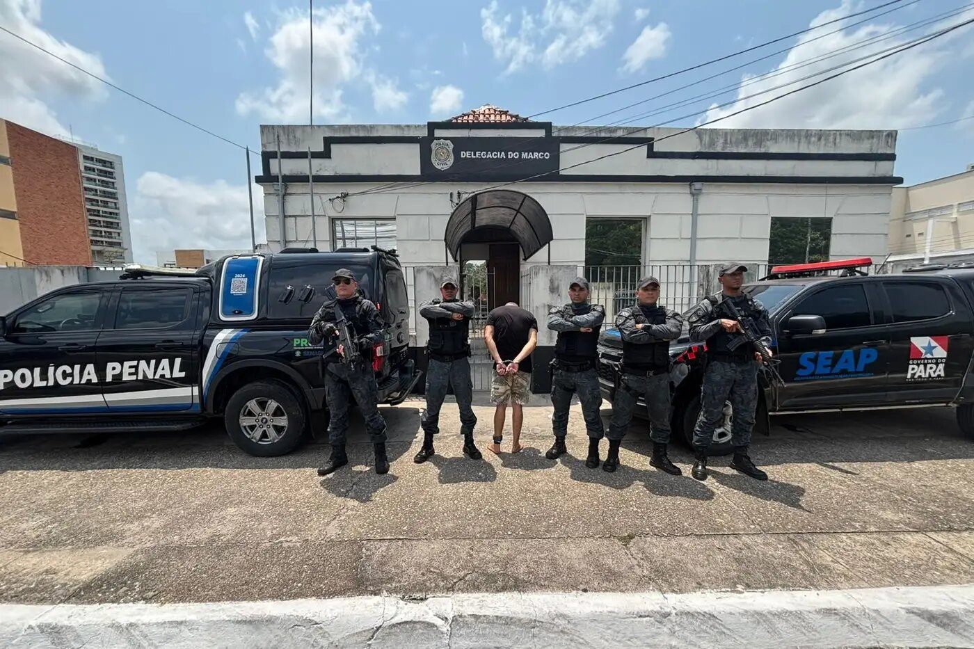 Preso foi levado à Delegacia do Marco para os procedimentos legais